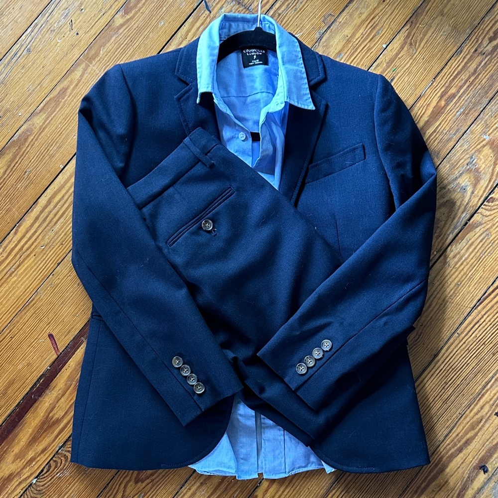 Crewcuts Navy Suit AND Button Down